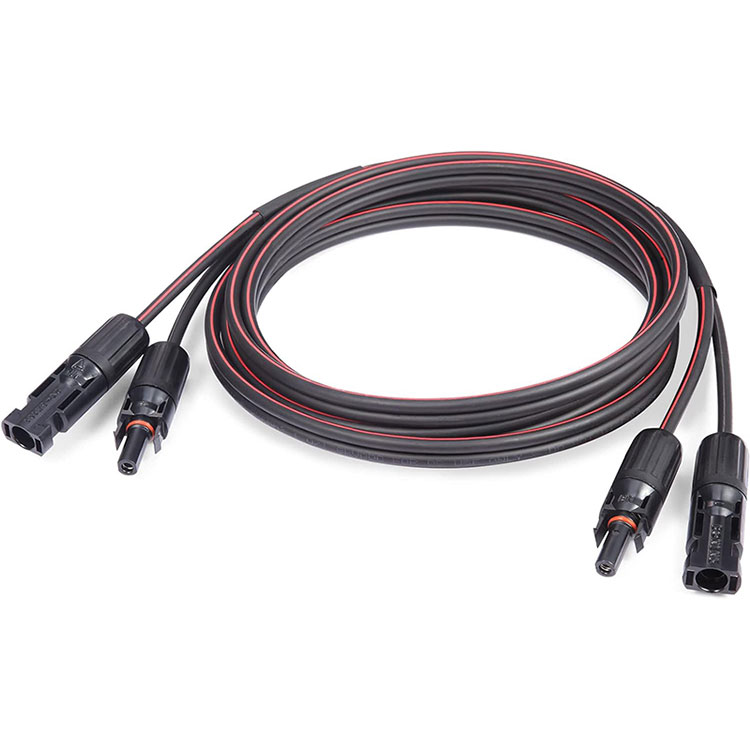 30Ft Ruĝa kaj Nigra Dua Kerna Suna Kablo 10AWG