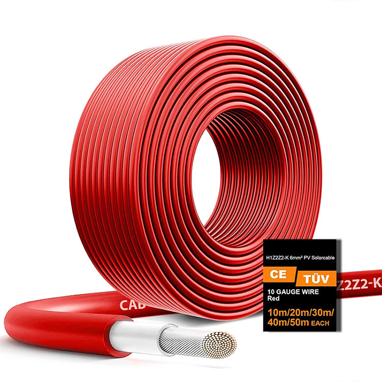 Malalta Kondukta Rezisto 10AWG Fotovoltaika Drato 65FT